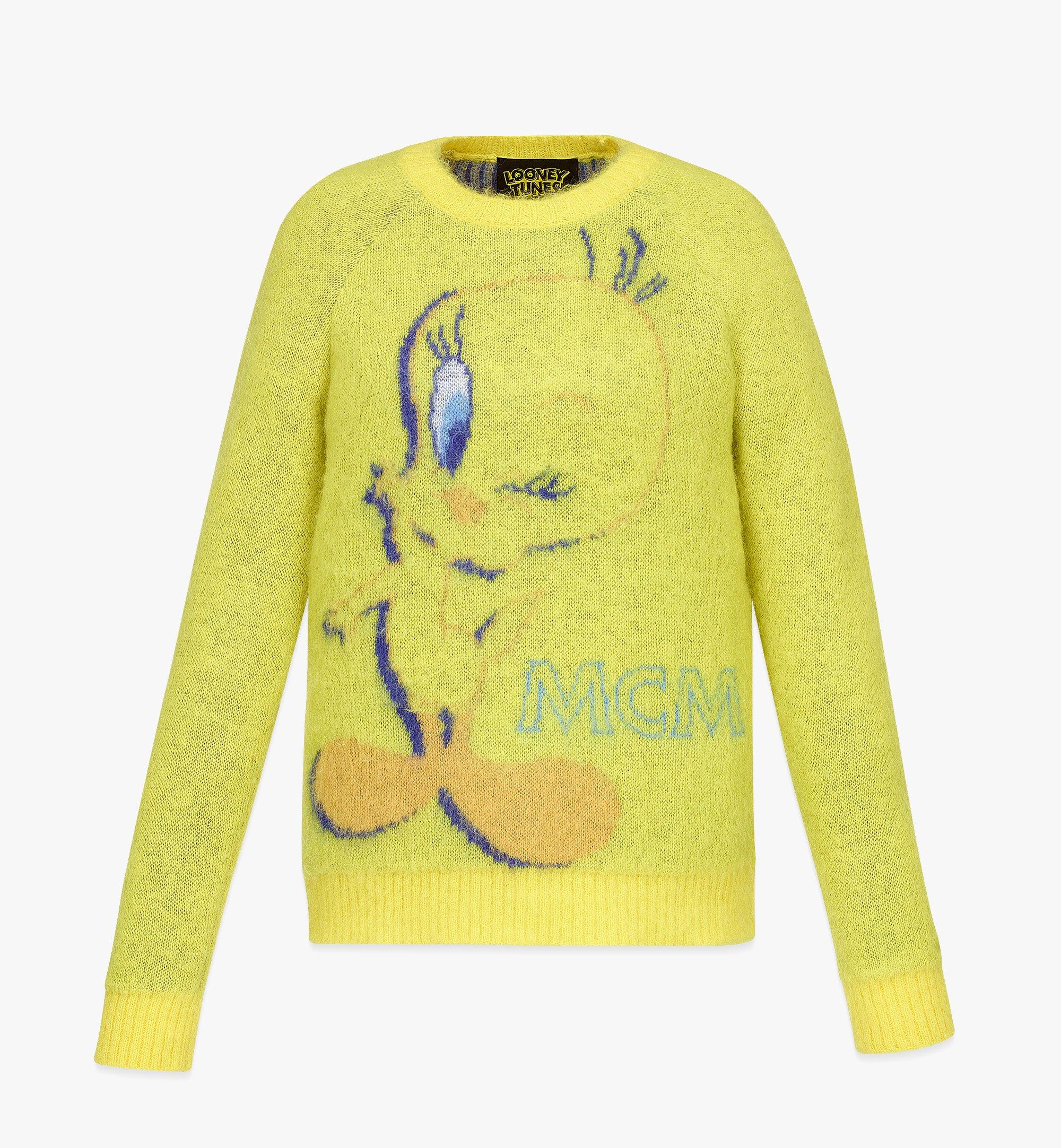 สเวตเตอร์ขนสัตว์โมแฮร์ที่ถักทอแบบแจ็คการ์ด Looney Tunes x MCM สำหรับผู้หญิง 1